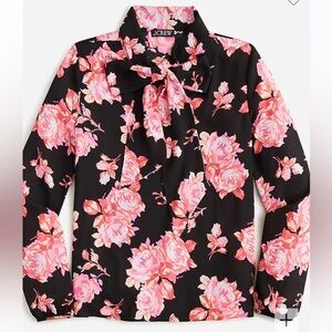 J.Crew Black Floral Blouse